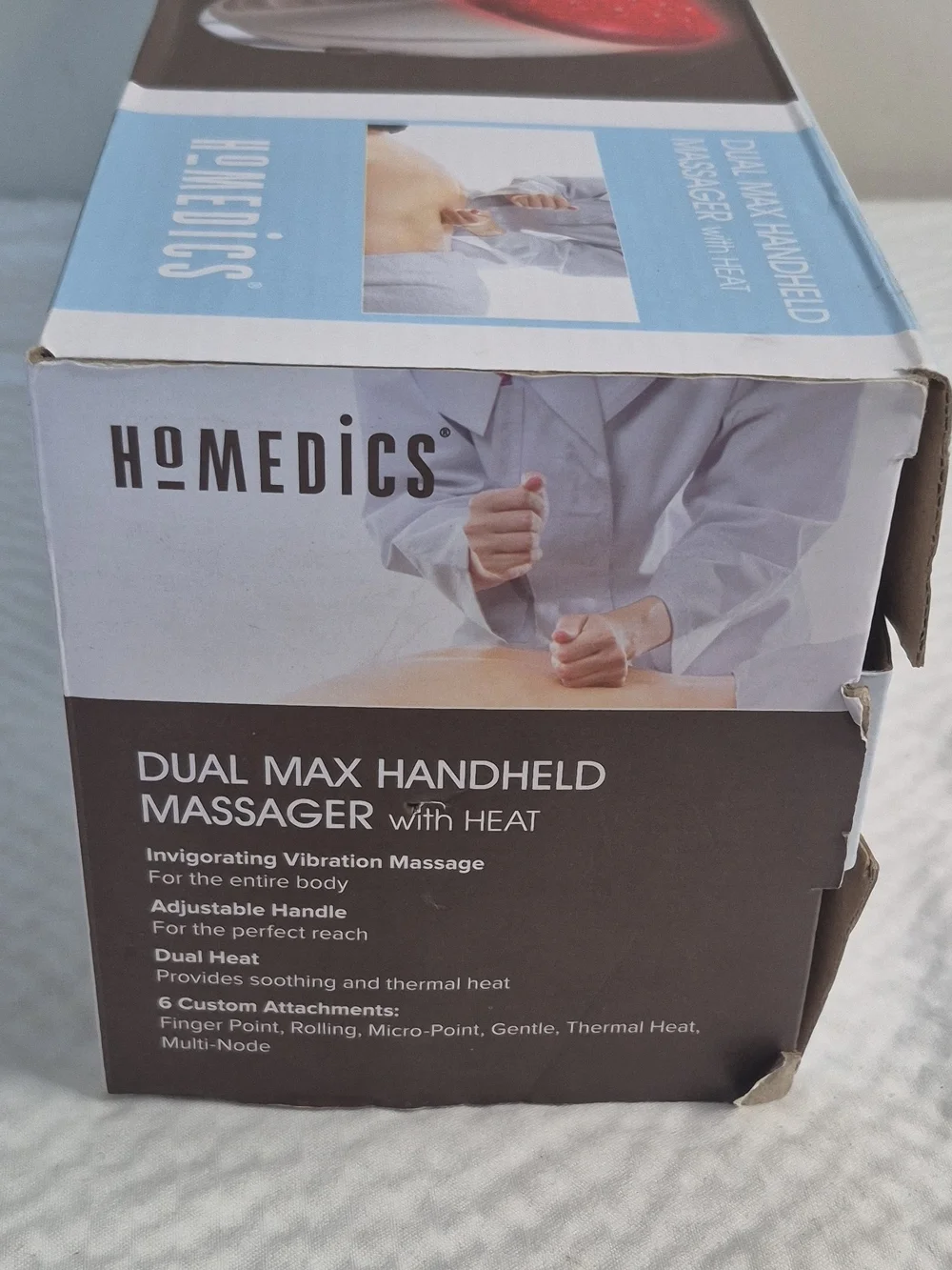 HoMedics Dual Max Handheld Massager in Gray and Red